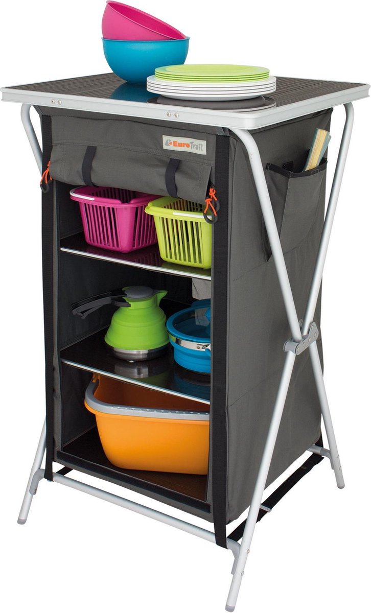 Eurotrail campingkast aubenas 98 x 60 cm aluminium mdf groen