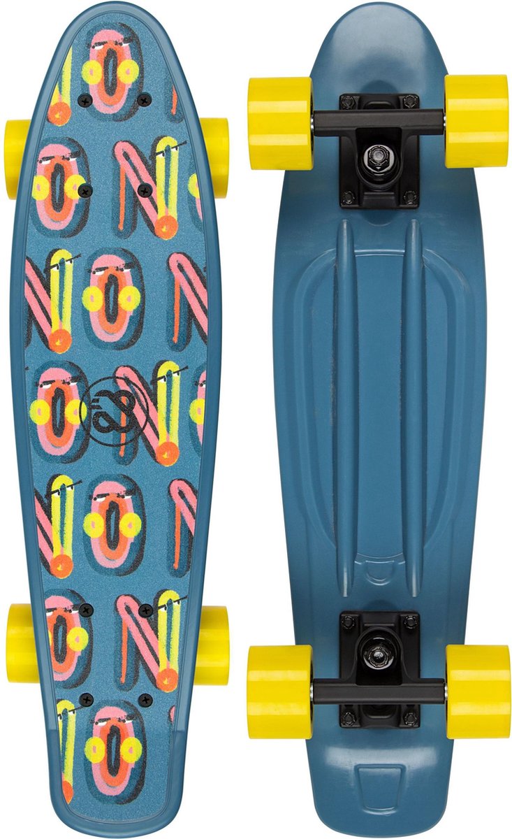 Nijdam flipgrip skateboard - gamester - blauw geel