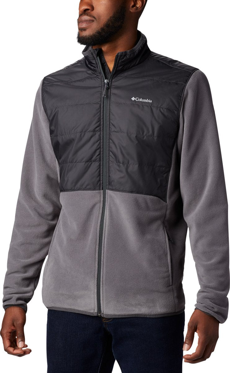 Columbia basin butte™ full zip fleece ii men's outdoorvest - city grey, black - maat xxl
