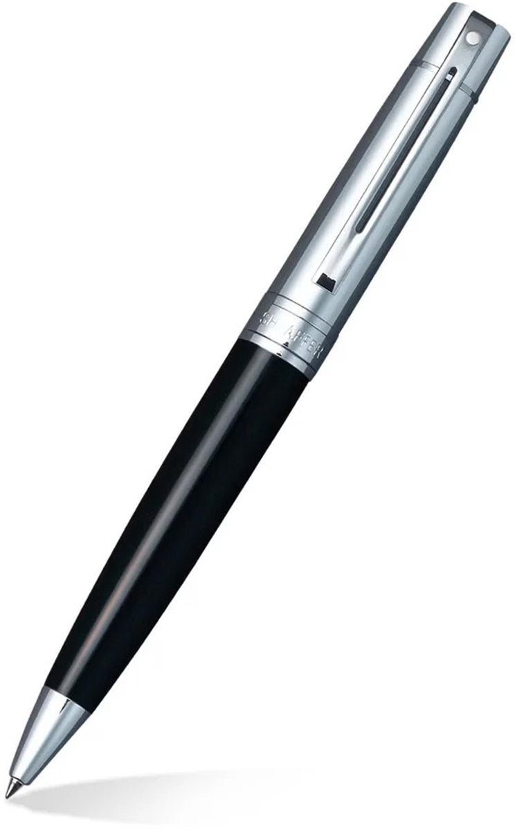Sheaffer balpen giftset - 300 g9314 - glossy black chrome plated - met visitekaarthouder