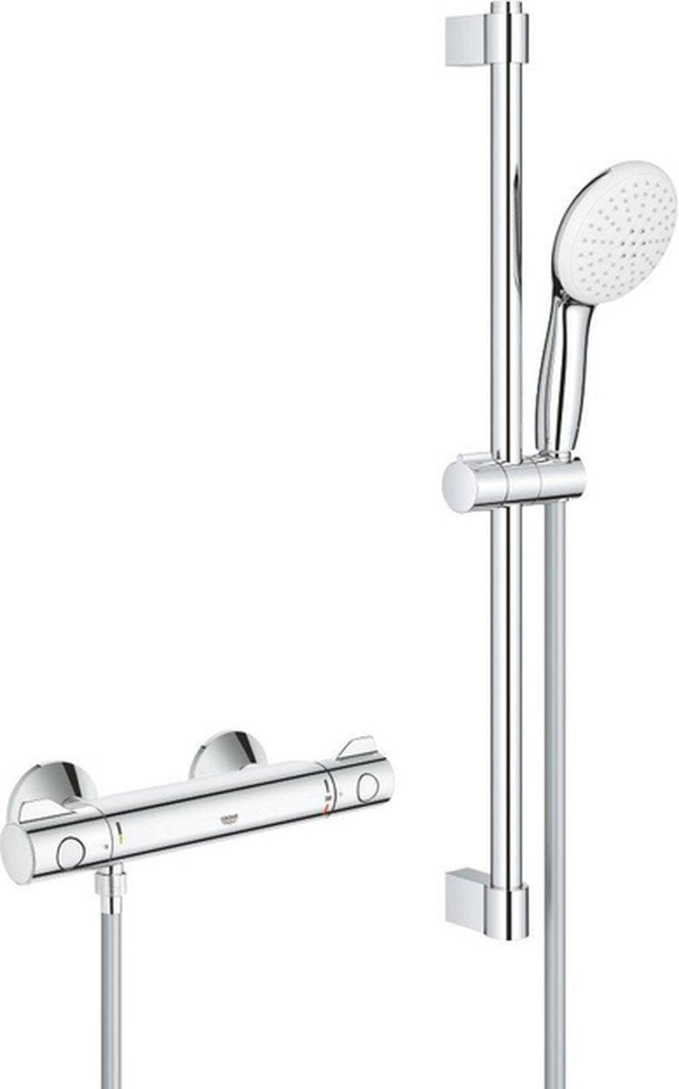 Grohe grohtherm 800 comfortset 150mm met koppelingen 60cm chroom