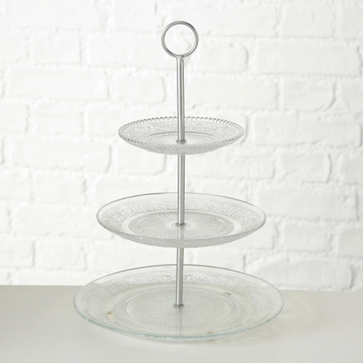 Boltze home etagere relief h35cm glas