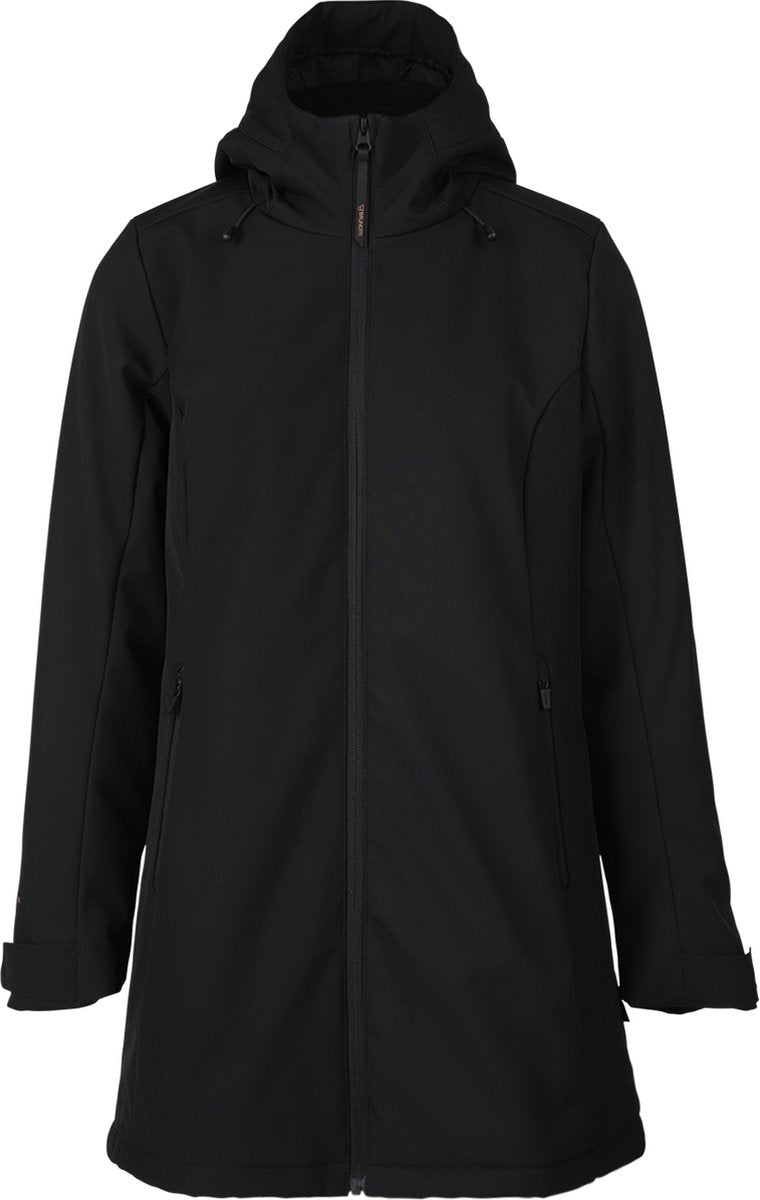 Brunotti melle dames long softshell jas - zwart - xl