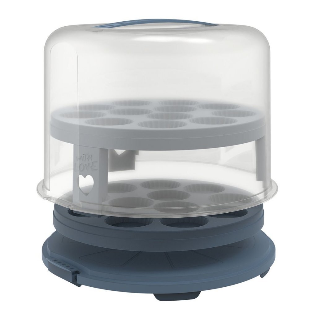 Rotho fresh taartdoos xl met trays - bpa vrij - met afsluitbare clips - ook geschikt voor cupcakes handig mee te nemen door handgreep