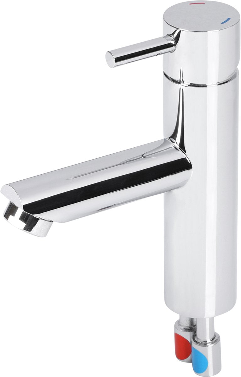Differnz wastafelkraan recht – mengkraan – koud en warm – toiletkraan – chroom