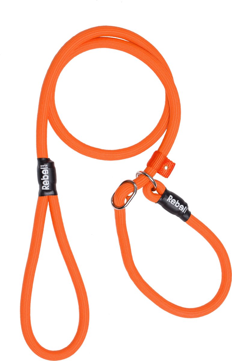 Rebel petz hondenriem - trainingslijn - oranje - l - 12mm x 140cm