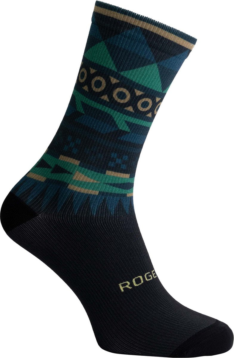 Rogelli aztec fietssokken - heren - groen, zand - maat 36-41