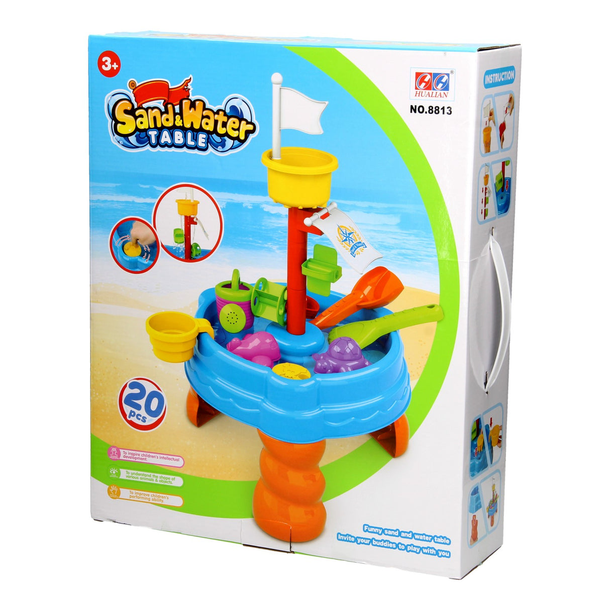 Zand- en watertafel met toren, 20dlg.