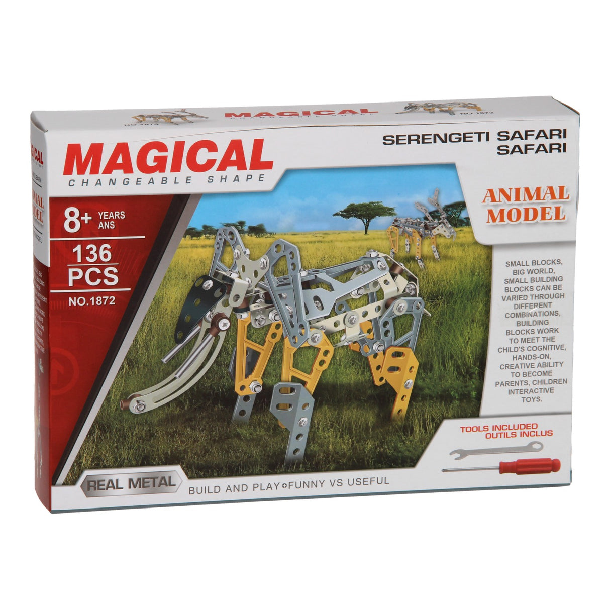 Constructieset metaal olifant, 136dlg.