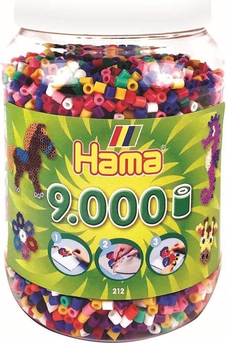 Hama strijkkralenton - 9000 stuks in primaire kleuren