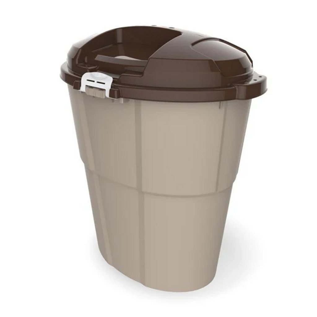 Bama pet dado voedselcontainer 60l beige taupe