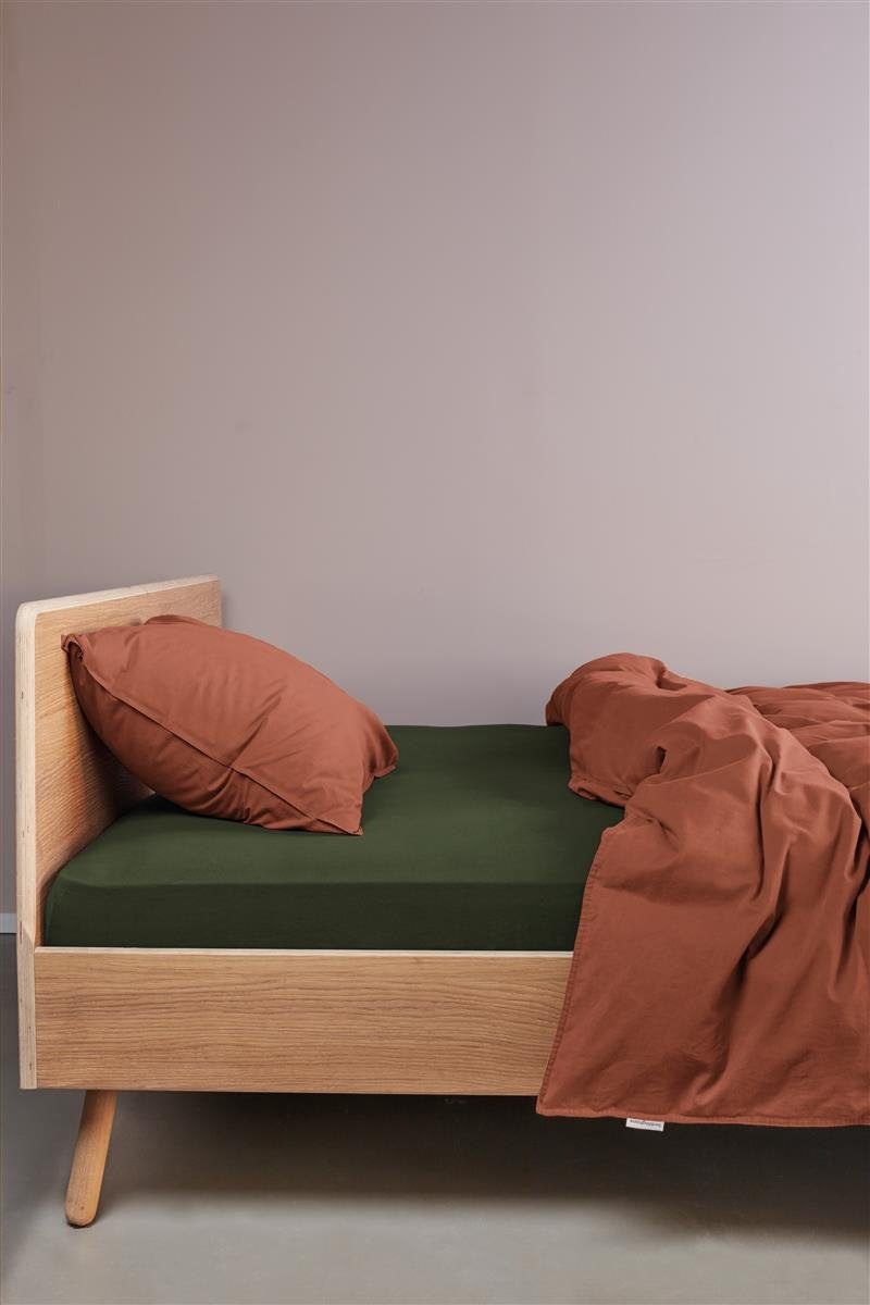 Beddinghouse - jersey - hoeslaken - 160x220 cm - donker groen