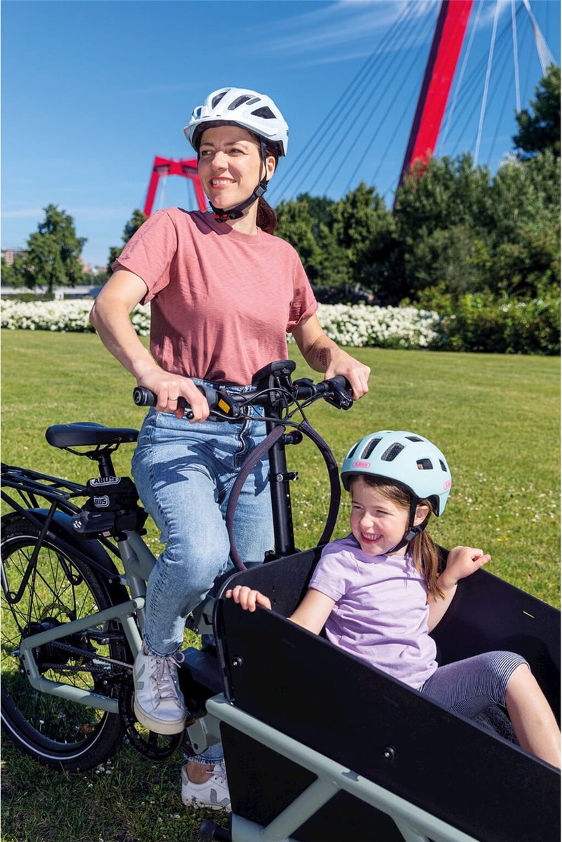Abus fietshelm youn-i 2.0 - met licht voor kinderen, tieners en jongvolwassenen - voor meisjes en jongens - mint, maat m