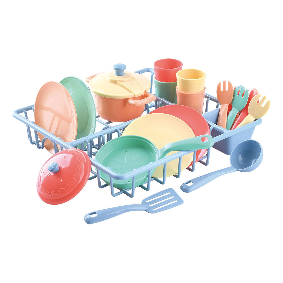 Playgo wasrek met keukenaccessoires - 23dlg