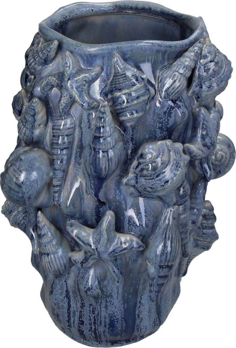Hd collection vaas schelp aardewerk 18,5x18,5x28cm