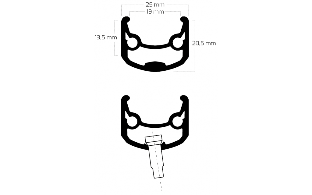 Shimano voorwiel 26 559x19c ryde andra 30 velg met fh-m525 naaf voor 6 bouts remschijf - zwart