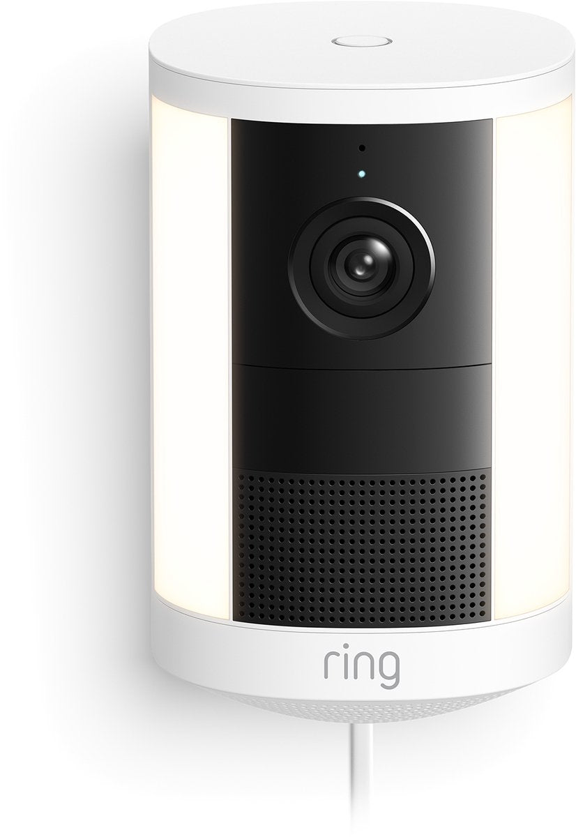 Ring spotlight camera met adapter (nieuwste generatie) - wit - 2k video