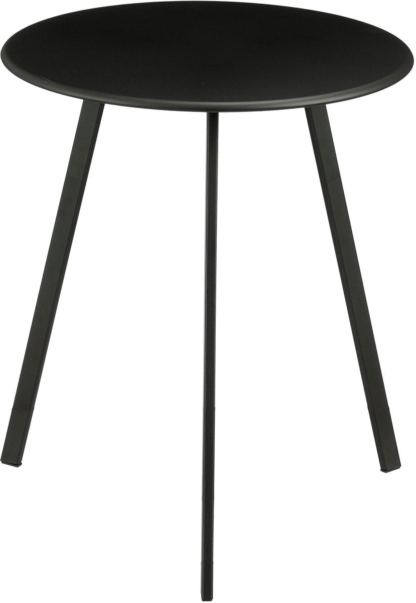 Mica decorations seatle bijzettafel voor buiten - salontafel rond - plantentafel en koffietafel - h45 x d38 cm - ijzer - zwart