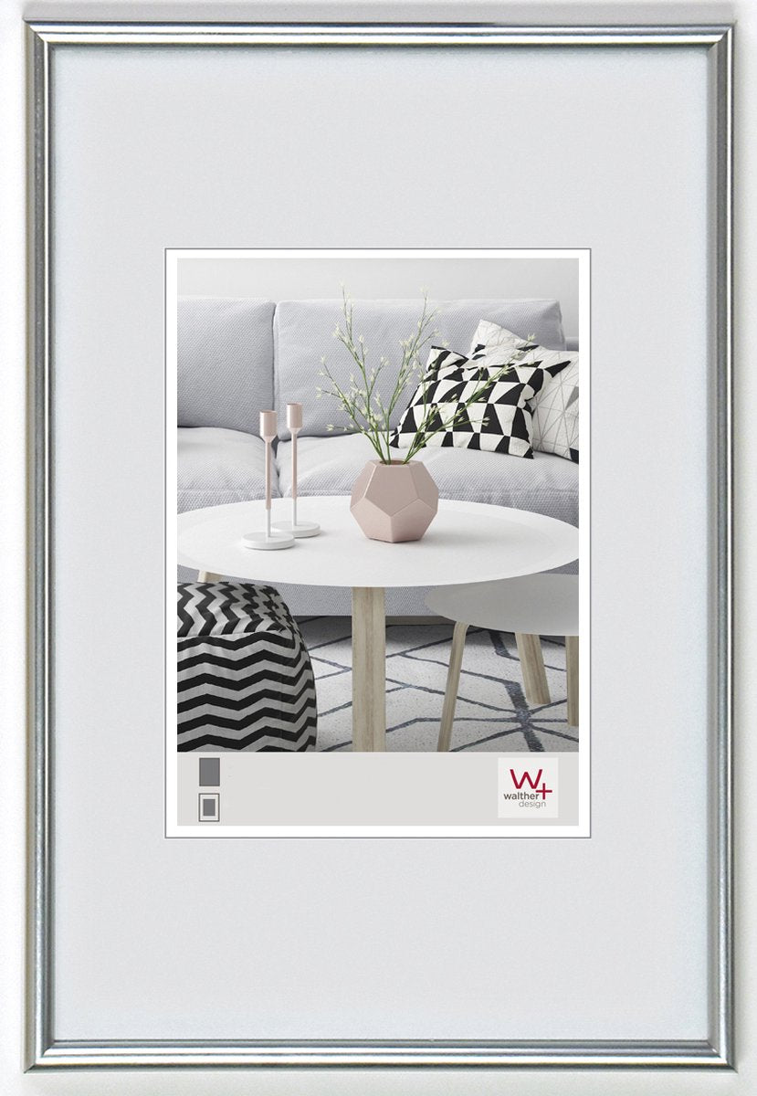 Walther galeria - kunststof lijst - fotoformaat 15x20 cm - zilver