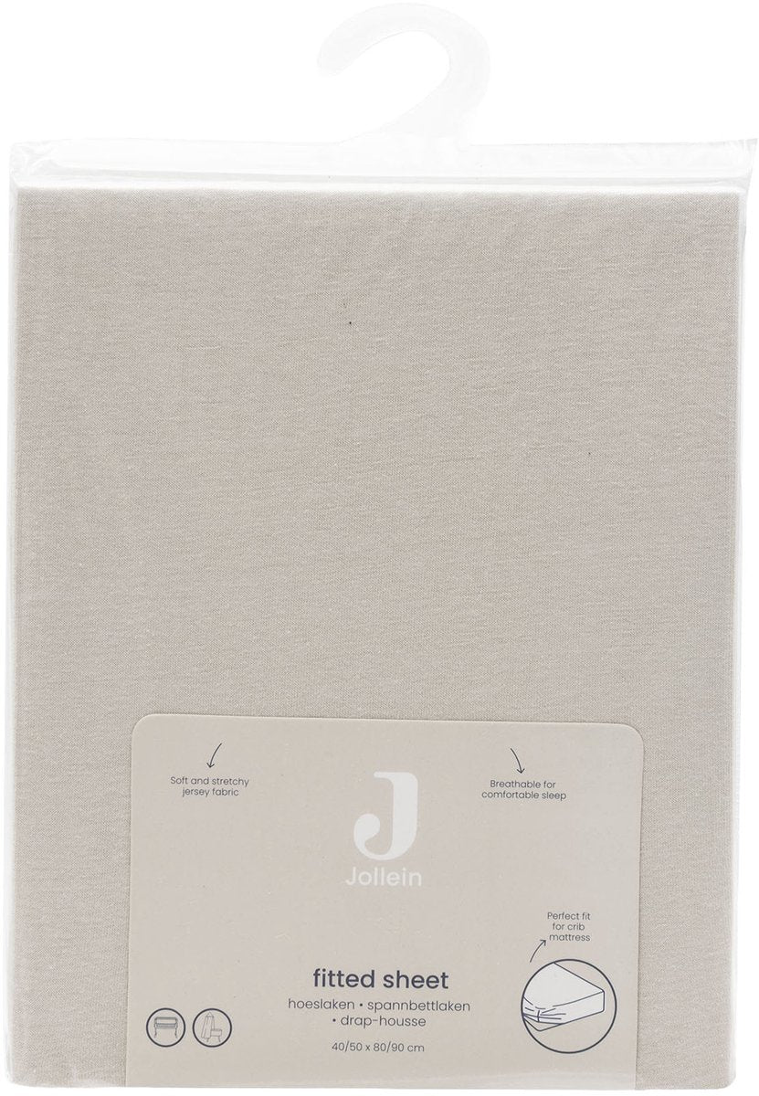 Jollein hoeslaken - 40 50x80 90 cm - jersey - sand