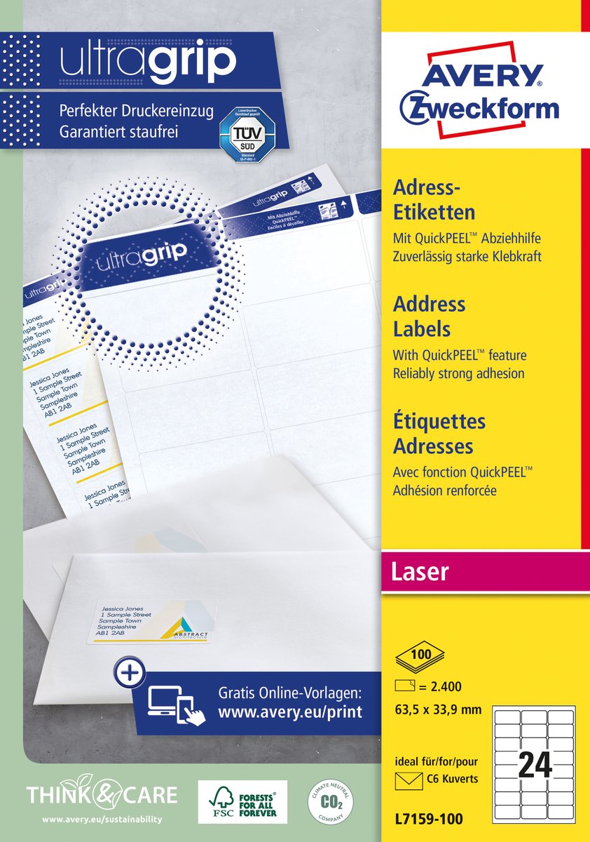 Avery -l7159-100-laseretiketten