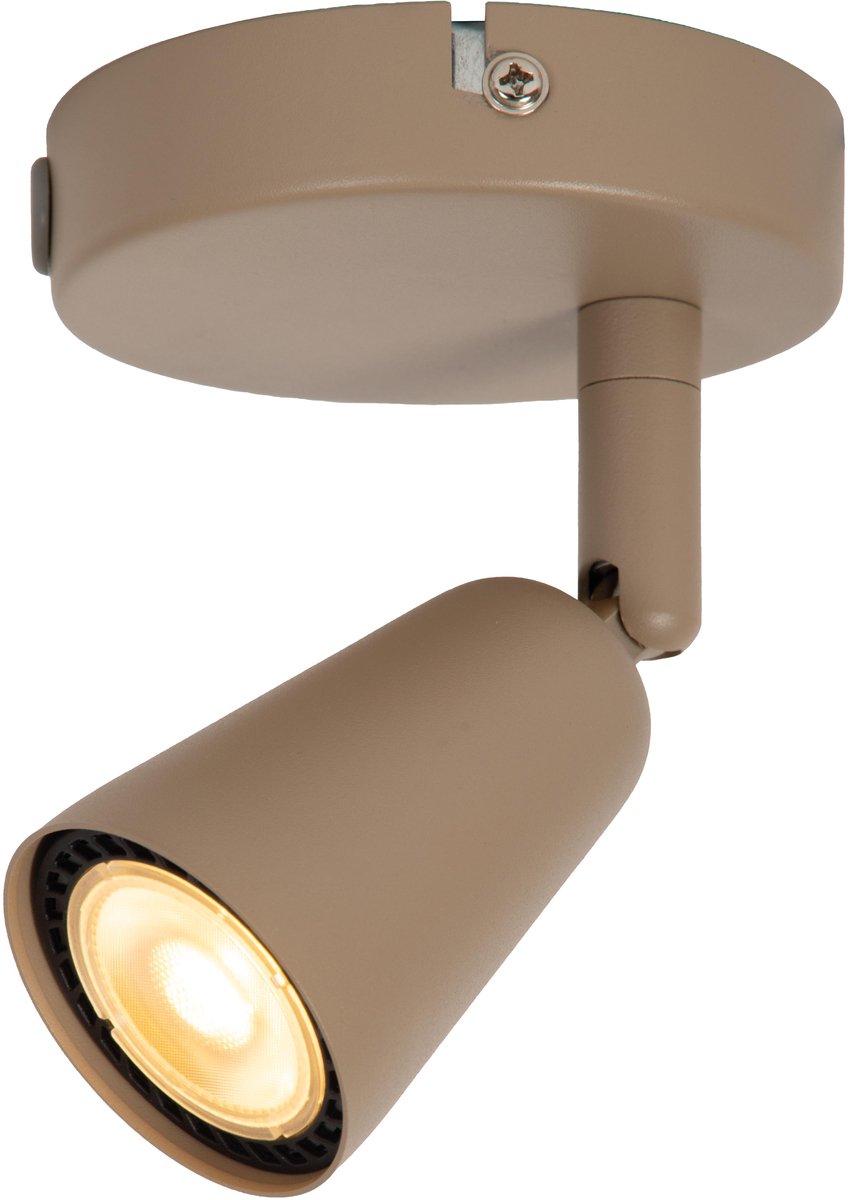 Lucide tiana - wandspot wandlamp - 1xgu10 - wandlicht of plafonnière - taupe | essential