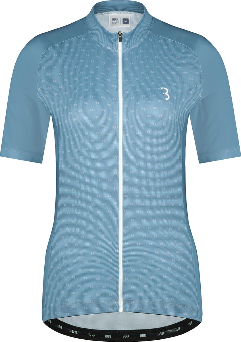 Bbb cycling fietsshirt dames korte mouw donnafit - wielershirt dames korte mouw - comfortabel en sneldrogend wielrenshirt dames - grijs blauw - maat m - bbw-412