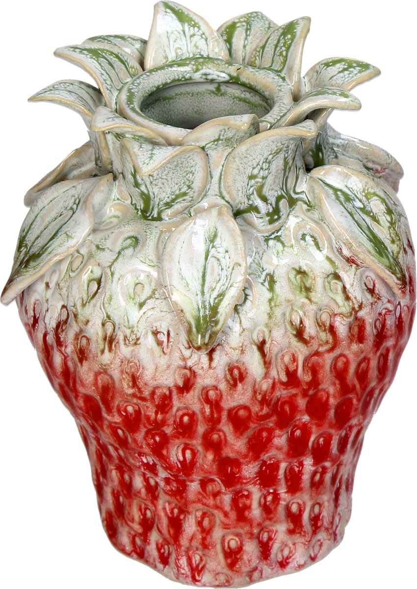 Hd collection vaas aardewerk rood 11.5x11.5x15cm