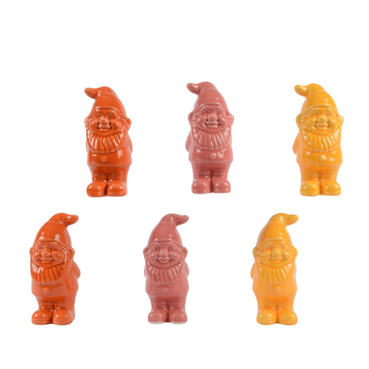 Decoris gnoom keramiek 5cm x w.5cm x h.10cm oranje tinten
