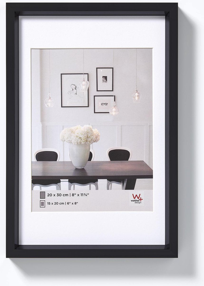 Walther steel style - kunststof lijst - fotoformaat 10x15 cm - zwart