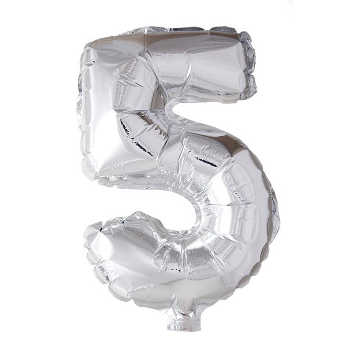 Globos cijfer ballon nummer '5' zilver folie 40cm geschikt voor helium
