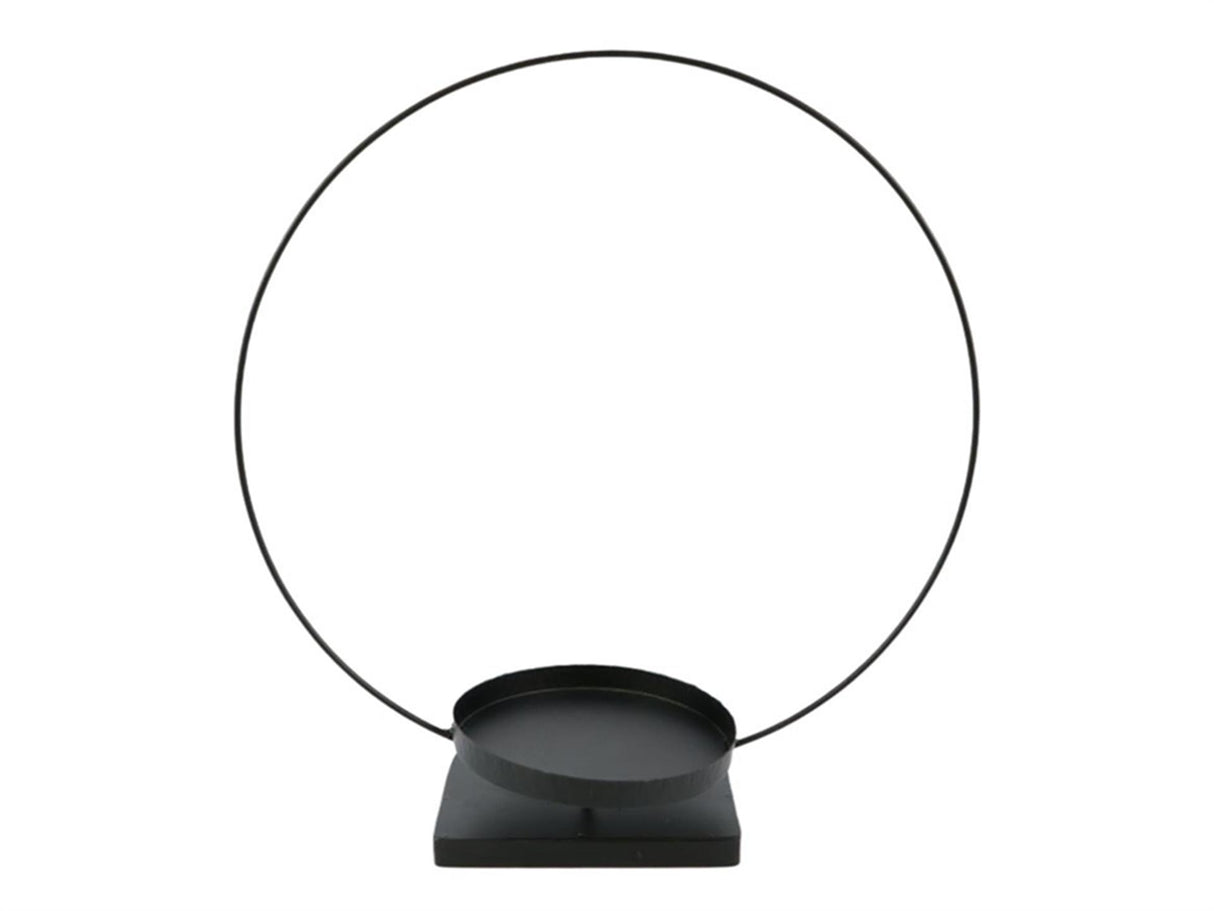 Hbx natural living kandelaar met opmaakring ø35xh39cm