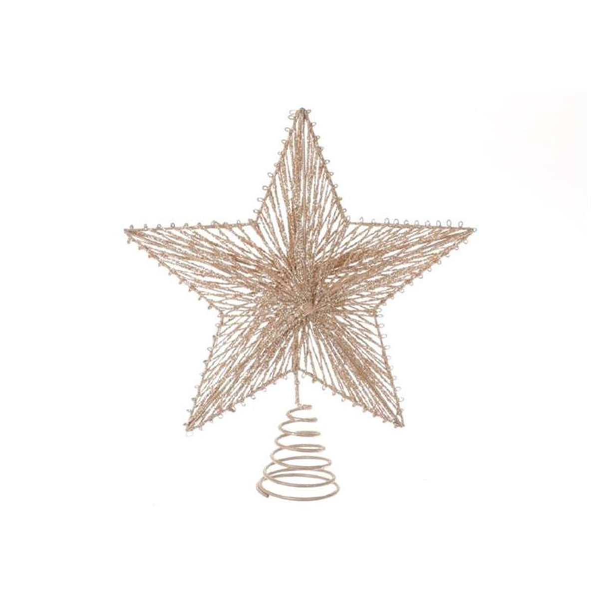 Hbx natural living ster spiraal van metaal met glitter 20xh23cm goud