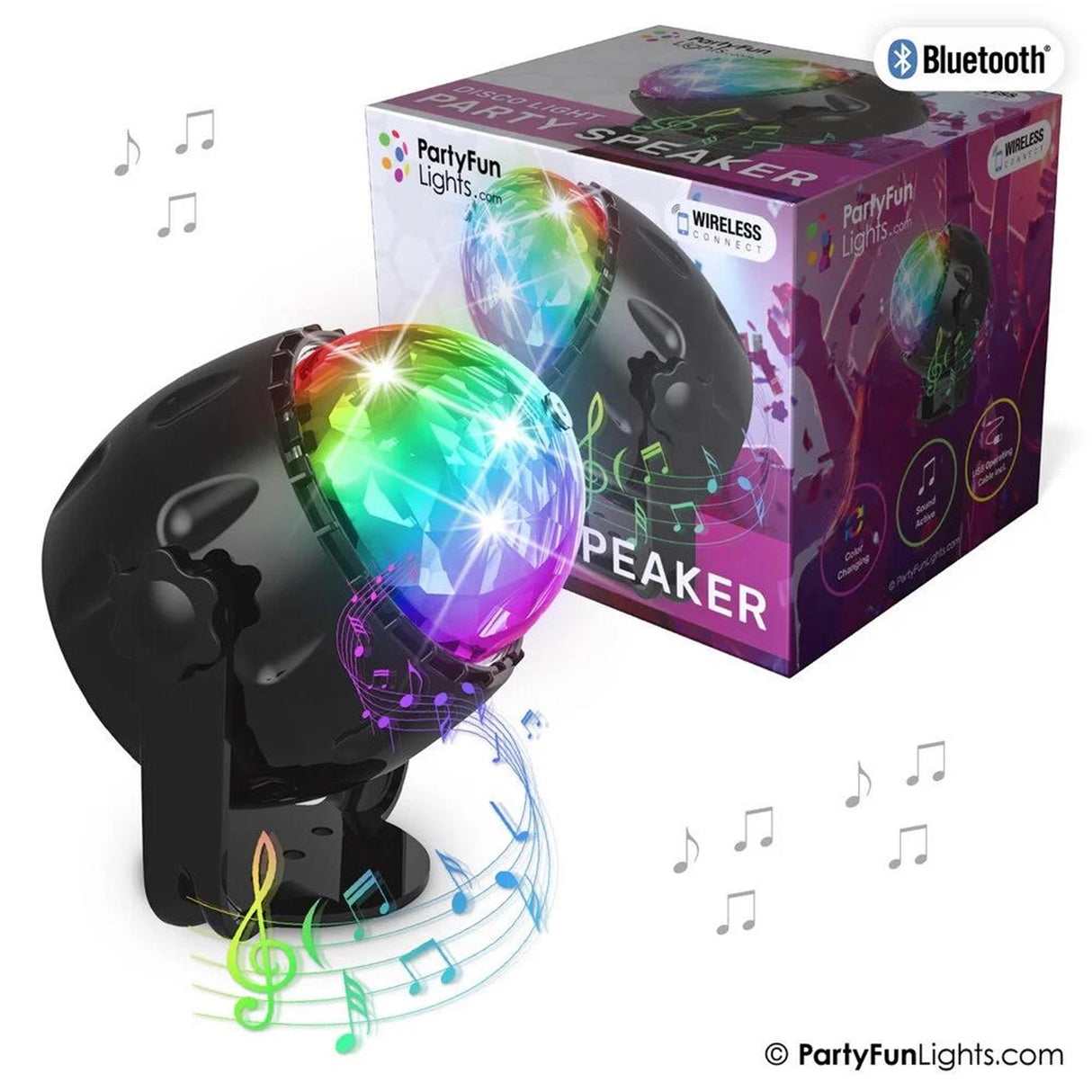 Partyfun lights usb bluetooth party luidspreker led colourchanging met afstandsbediening