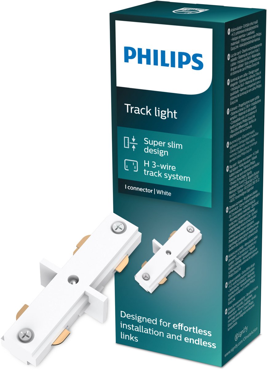 Philips led philips easylink - connector - i-vormige connector - wit - railverlichting