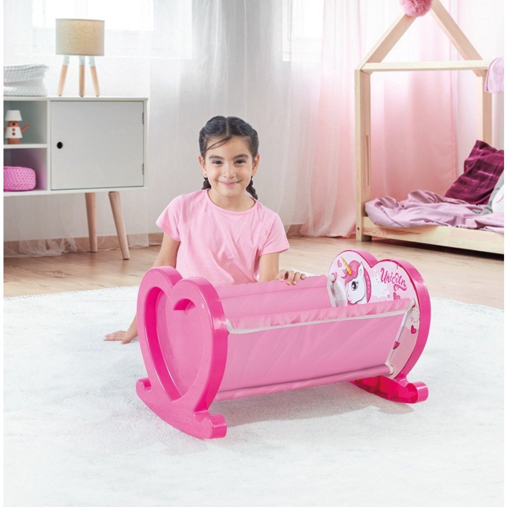 Dolu eenhoorn poppenwiegje roze