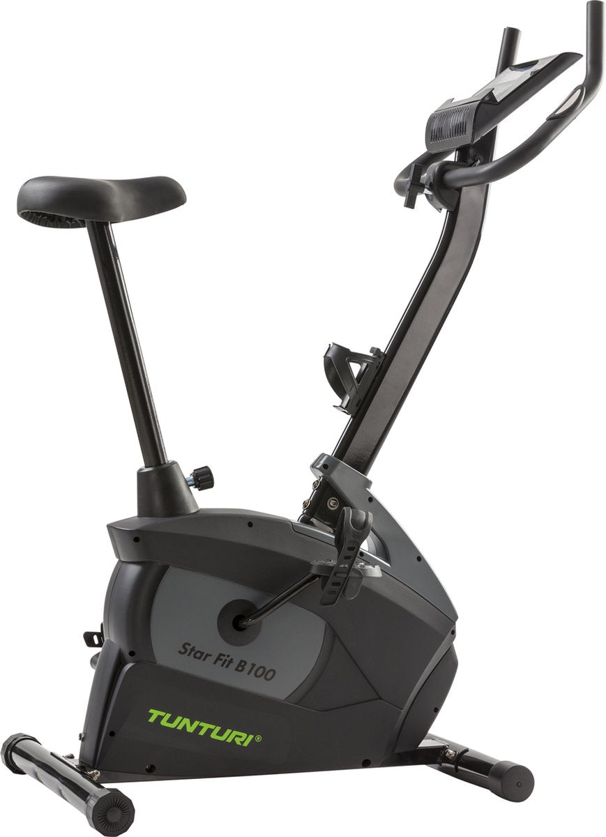 Tunturi star fit b100 hometrainer - fitnessfiets voor thuis met ergometer - 16 weerstandsniveaus - 15 trainingsprogramma's - hartslagsensoren - lcd-scherm