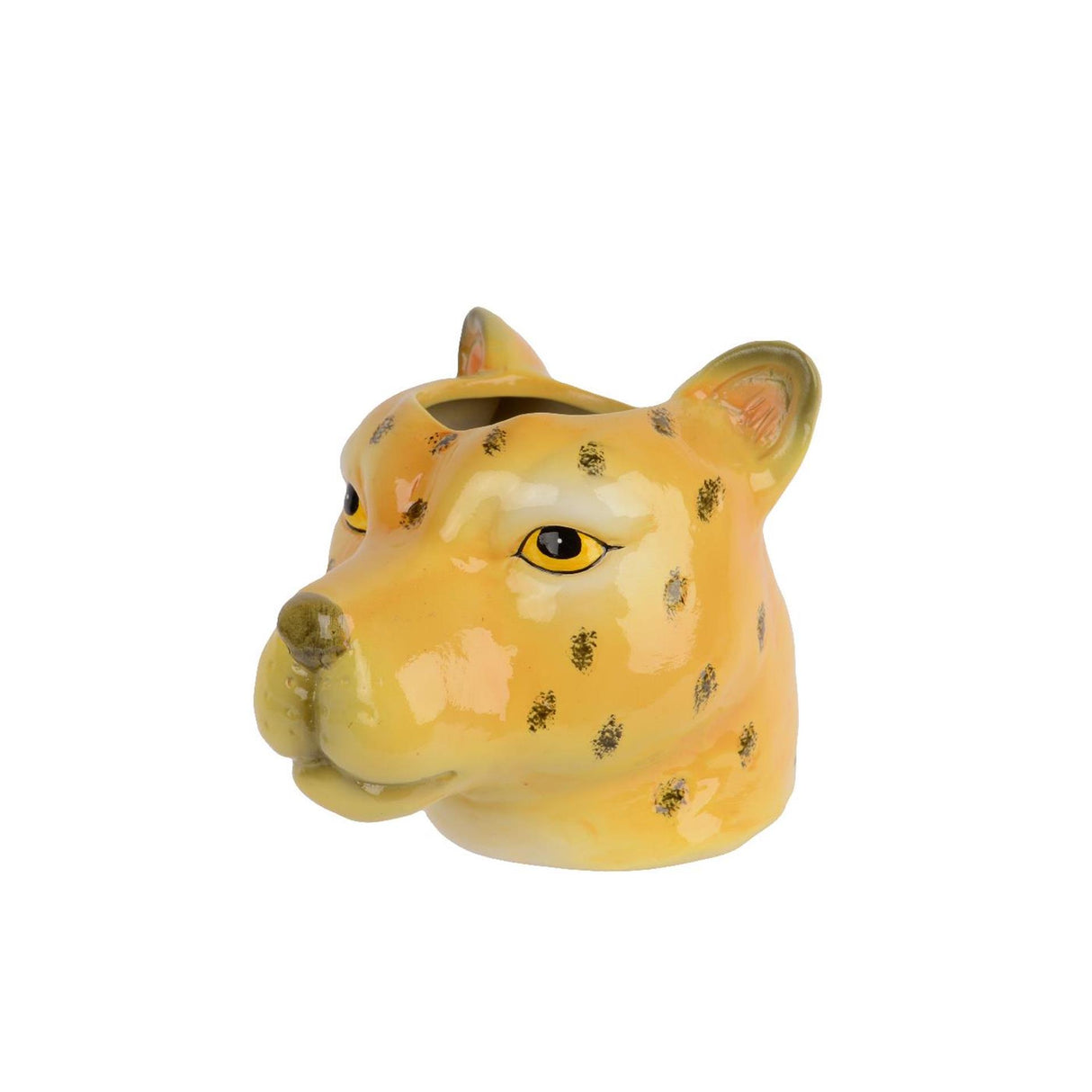 Decoris bloempot luipaard porselein 10x13x10,8cm