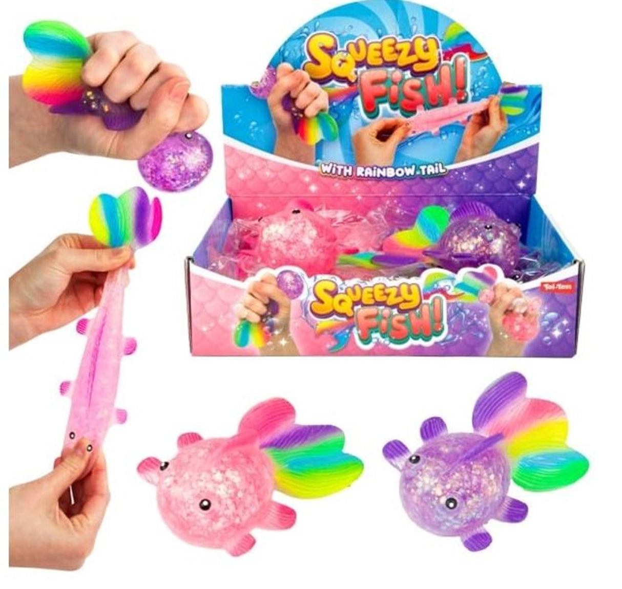 Toi-toys knijpvis sugar glitter rekbaar