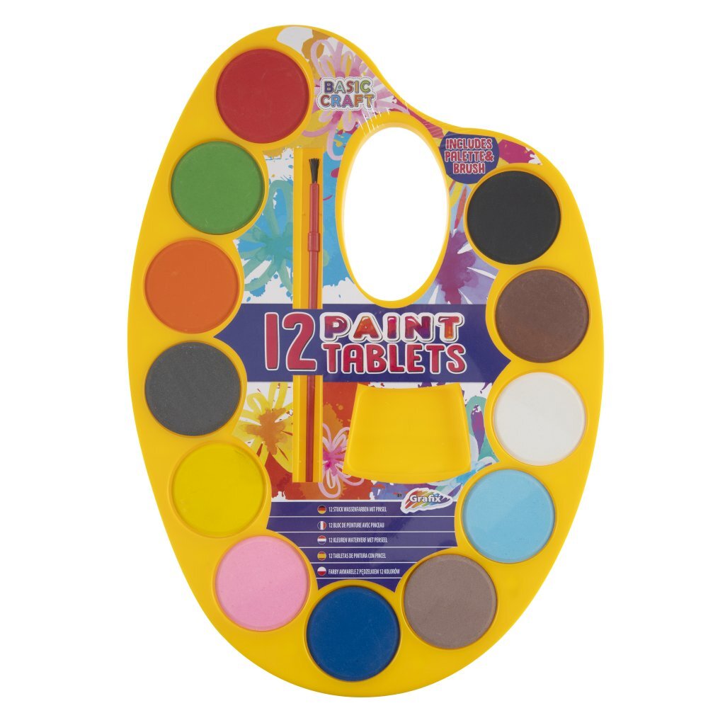 Grafix waterverfpalet, 12 kleuren