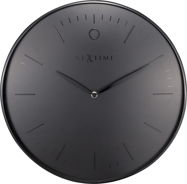 Nextime ne-3235zw wandklok glamour ø40 metaal zwart