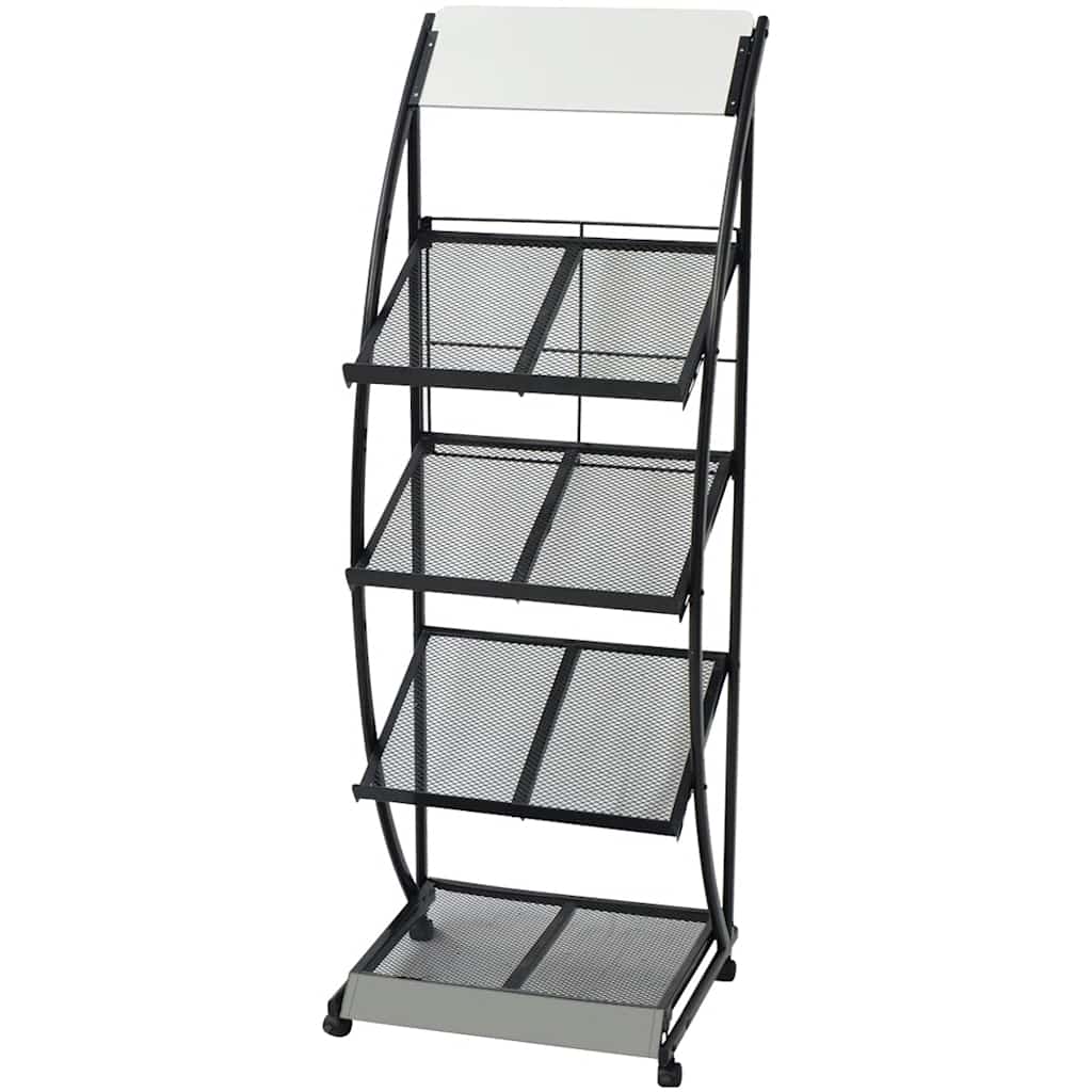 Vidaxl tijdschriftenrek zwart en wit 47x40x134 cm a4