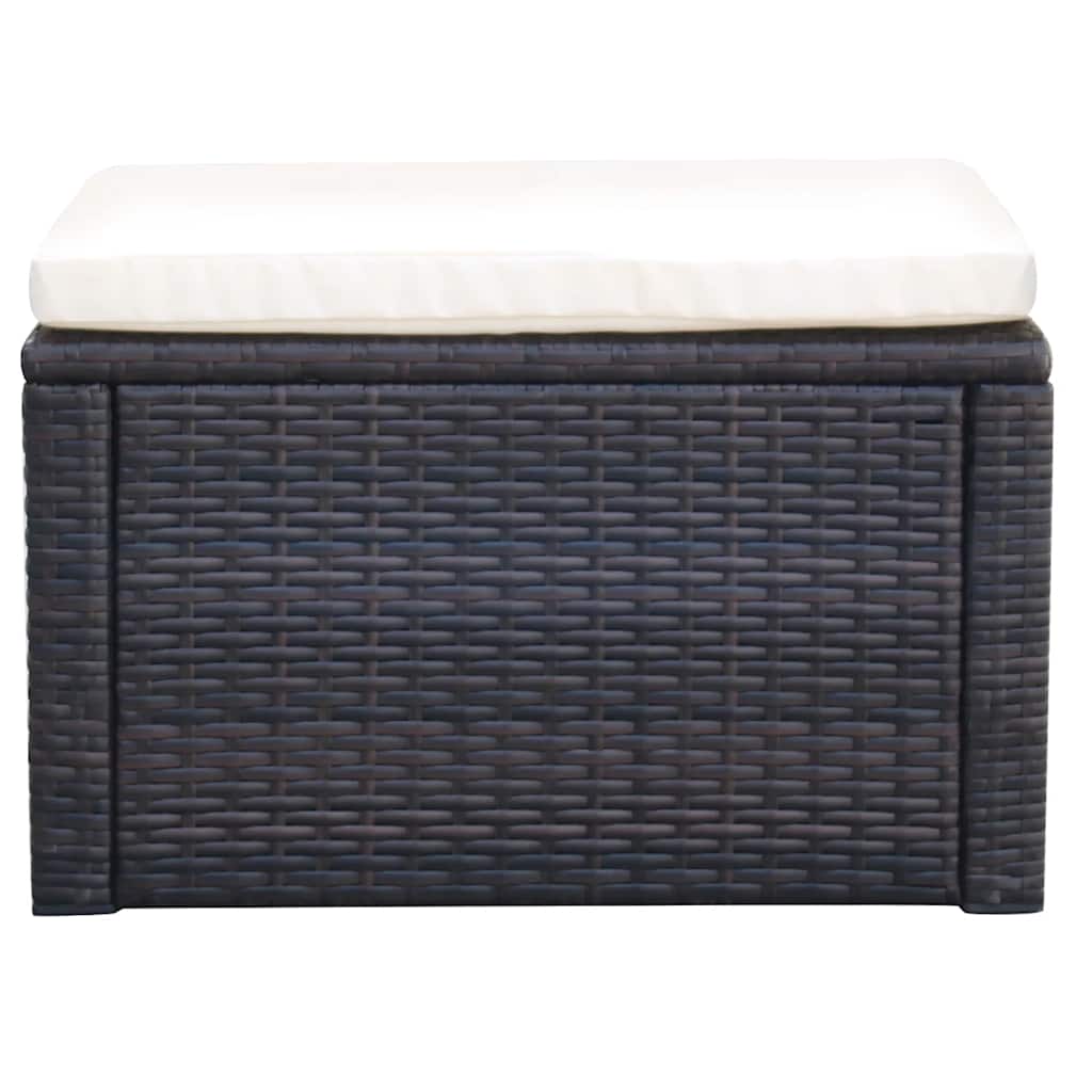 Vidaxl voetenbank poef bruin 53x53x30 cm poly rattan