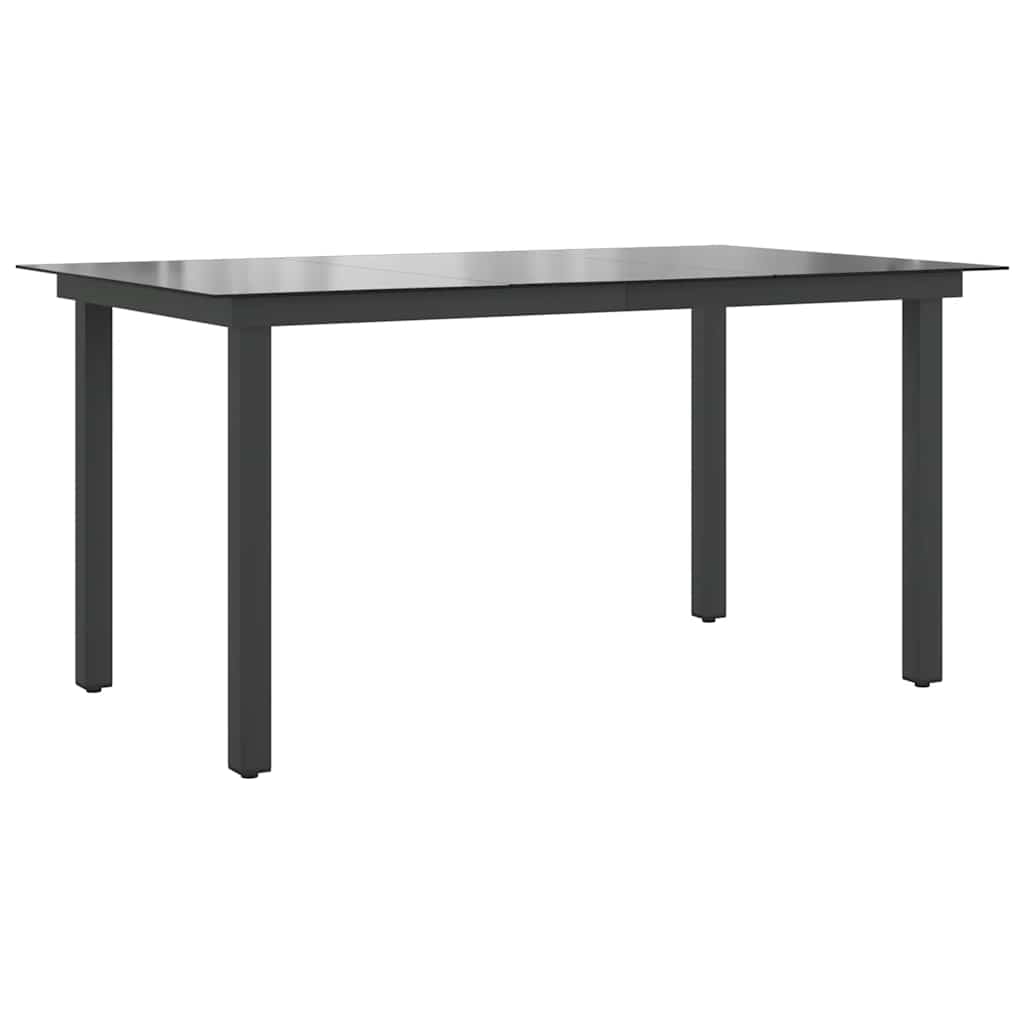 Vidaxl tuintafel 150x90x74 cm aluminium en glas zwart