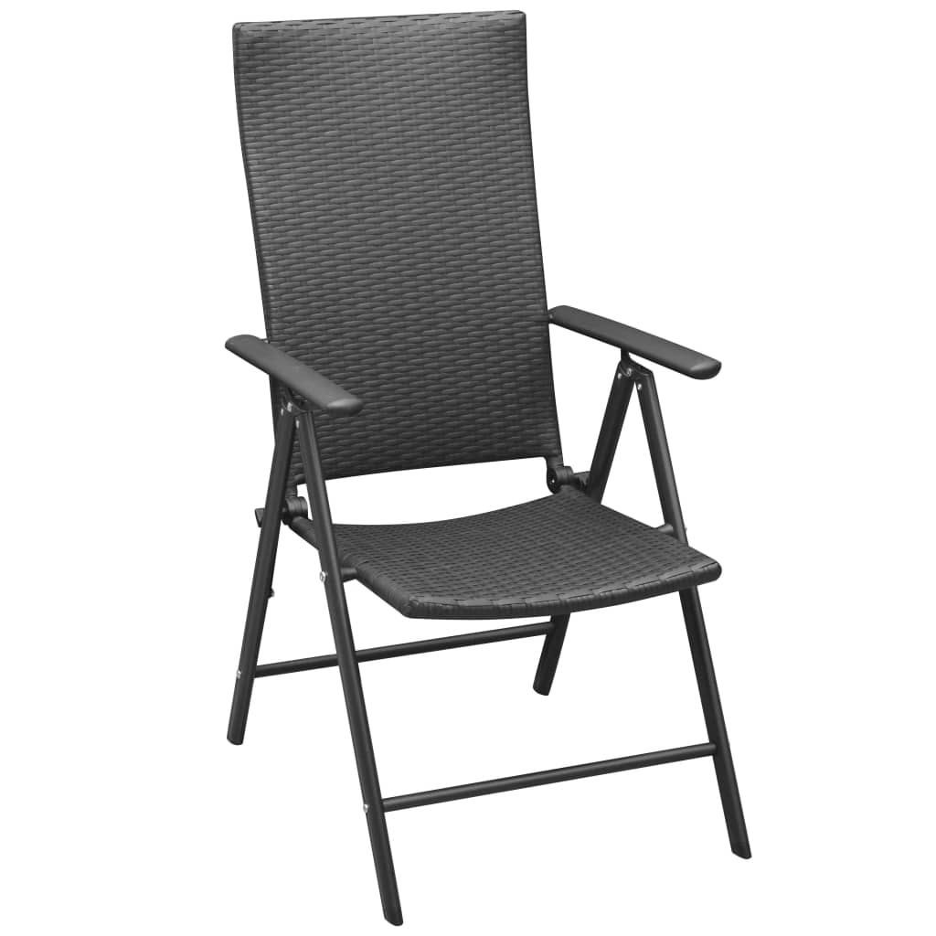 Vidaxl tuinstoelen stapelbaar 2 st poly rattan zwart