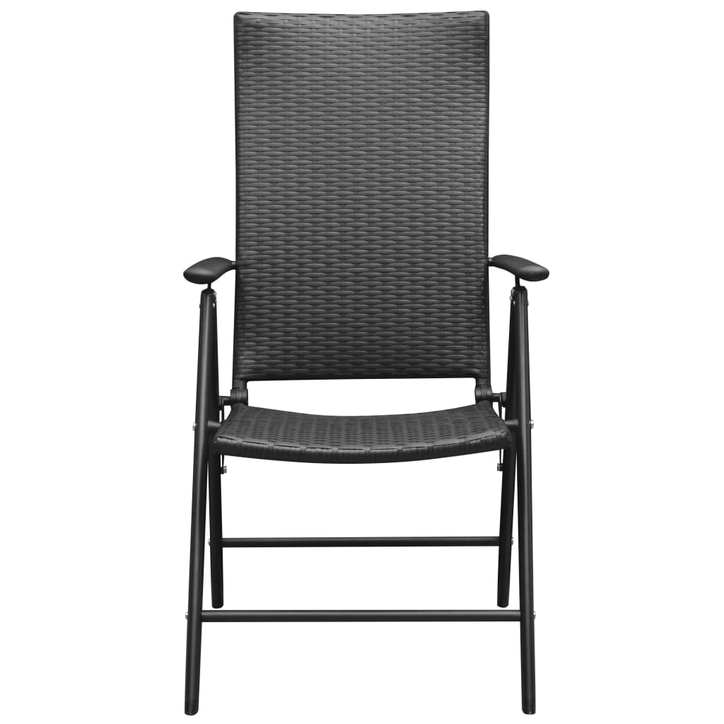 Vidaxl tuinstoelen stapelbaar 2 st poly rattan zwart