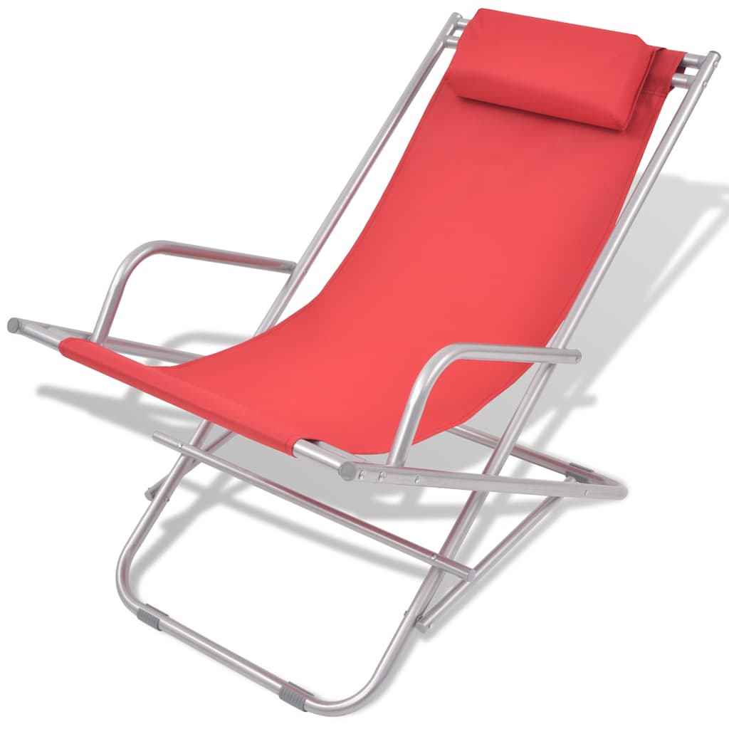Vidaxl terrasstoelen verstelbaar 2 st staal rood