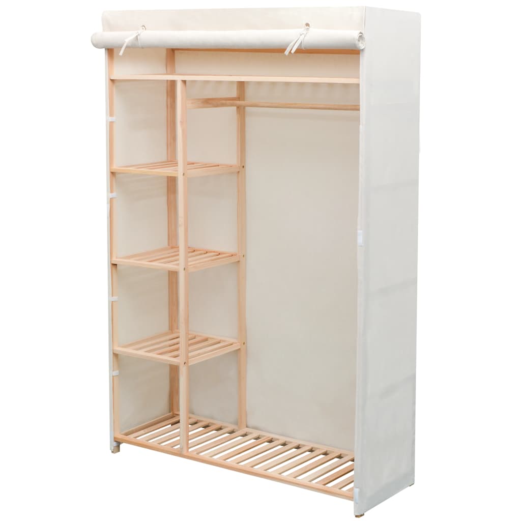 Vidaxl kledingkast stof en grenenhout 110x40x170 cm