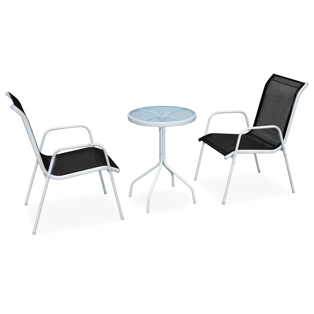 Vidaxl 3-delige bistroset staal zwart