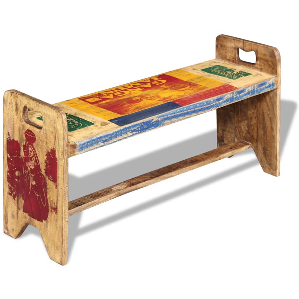 Vidaxl bank 100x30x50 cm massief gerecycled hout